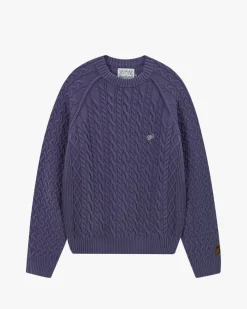 Nude Project La Nonna Knit Cable Sweater Navy Discount