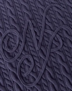 Nude Project La Nonna Knit Cable Sweater Navy Discount