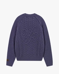 Nude Project La Nonna Knit Cable Sweater Navy Discount