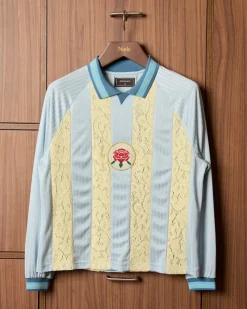 Nude Project Lace Football Polo Baby Blue Outlet