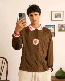 Nude Project Lace Football Polo Brown Discount