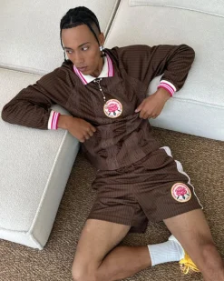 Nude Project Lace Football Polo Brown Discount