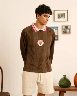 Nude Project Lace Football Polo Brown Discount