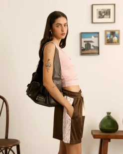 Nude Project Lace Football Short Brown Online