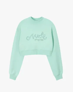 Nude Project Lacy Cropped Sweatshirt Green Discount