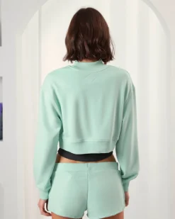 Nude Project Lacy Cropped Sweatshirt Green Discount