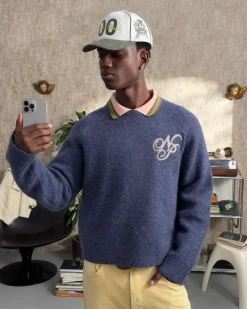 Nude Project Le Marais Knit Sweater  Navy Outlet