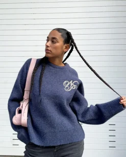 Nude Project Le Marais Knit Sweater  Navy Outlet