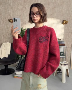 Nude Project Le Marais Knit Sweater Red Clearance