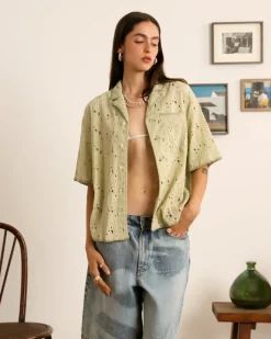 Nude Project Leaf Shirt Green New