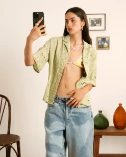 Nude Project Leaf Shirt Green New