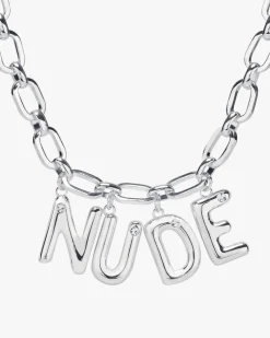 Nude Project Letter Chain Silver Clearance