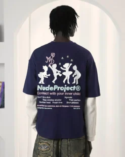 Nude Project Lil'Rebel Tee Navy New