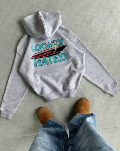 Nude Project Locally Hated Hoodie Grey Melange Outlet