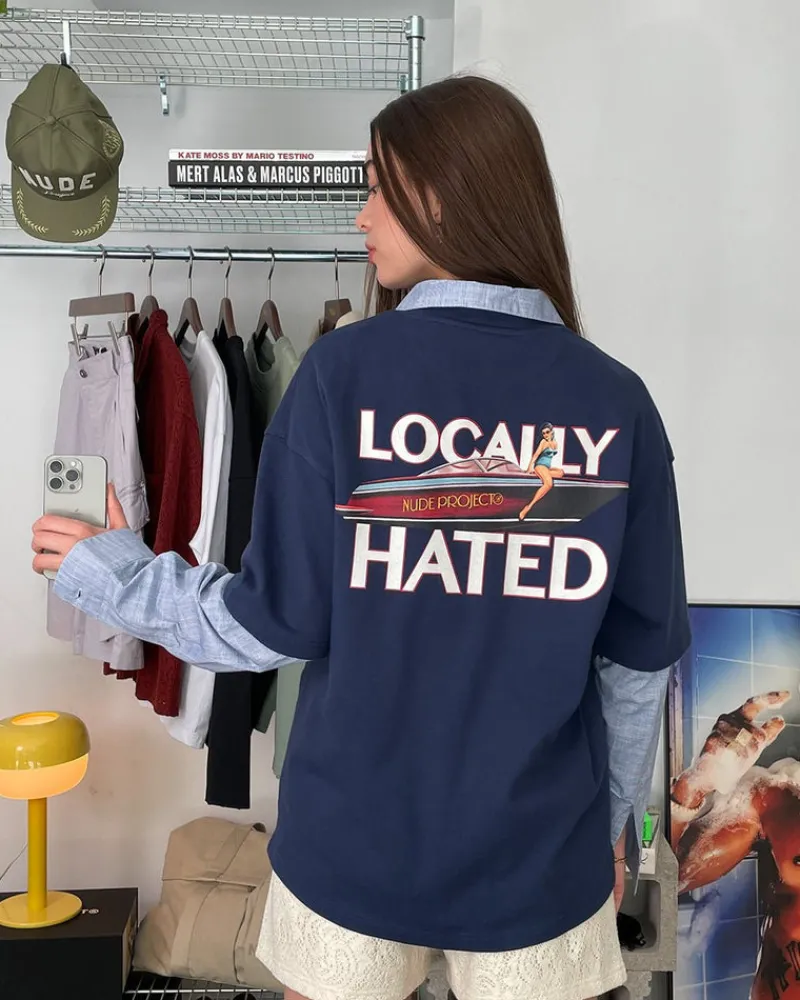 Nude Project Locally Hated Tee Navy Sale