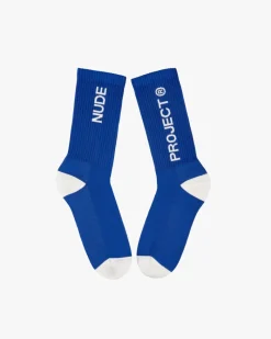 Nude Project Logo Socks Blue/Yellow 2Xpack Hot