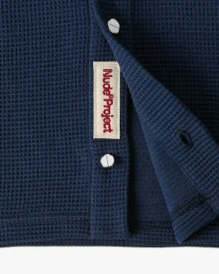 Nude Project Marbella Waffle Shirt Navy Hot