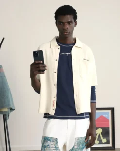 Nude Project Marbella Waffle Shirt Off-White Fashion