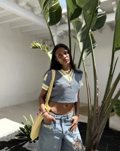 Nude Project Mesh Tee Blue Clearance