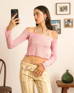 Nude Project Not Your Baby Top Pink New