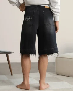 Nude Project Old Baggy Denim Shorts Black Fashion