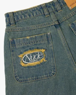 Nude Project Old Baggy Denim Shorts Indigo Online