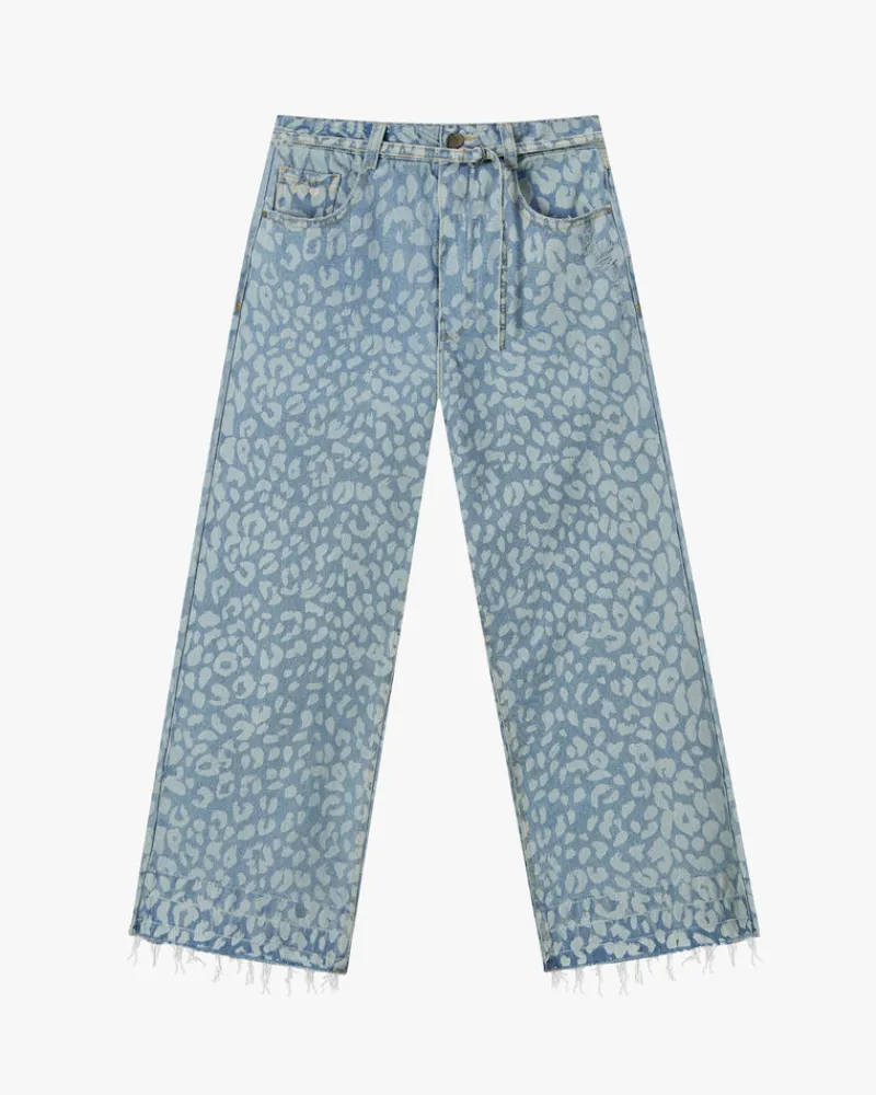 Nude Project Old Baggy Jeans Animal Print Clearance