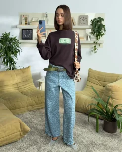 Nude Project Old Baggy Jeans Animal Print Clearance