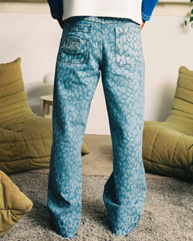 Nude Project Old Baggy Jeans Animal Print Clearance