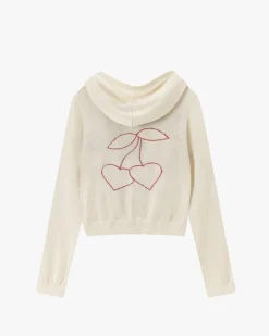 Nude Project Papaya Zip-Up Knit Hoodie Marshmallow Online