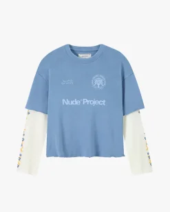Nude Project Patty Waffle Longsleeve Blue Clearance