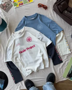 Nude Project Patty Waffle Longsleeve Blue Clearance