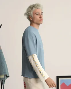 Nude Project Patty Waffle Longsleeve Blue Clearance