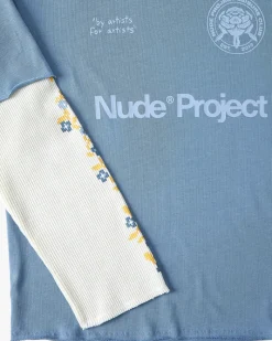 Nude Project Patty Waffle Longsleeve Blue Clearance