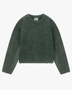 Nude Project Perfect Cropped Knit Sweater Green Outlet