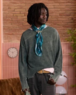 Nude Project Perfect Cropped Knit Sweater Green Outlet