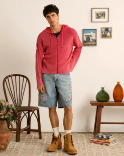 Nude Project Perfect Cropped Zip-Up Hoodie Raspberry Online