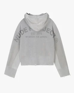 Nude Project Perfect Cropped Zip-Up Hoodie Grey Sale