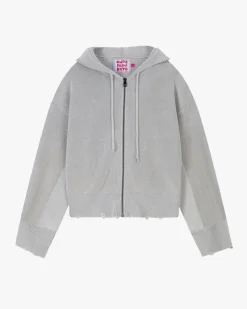 Nude Project Perfect Cropped Zip-Up Hoodie Grey Sale