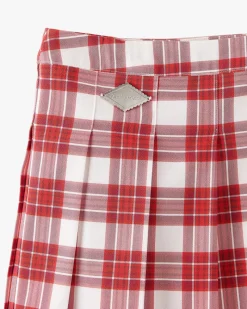 Nude Project Plaided Skirt Red Hot