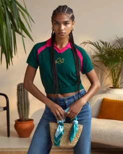 Nude Project R10 Knit Polo Forest Green Sale