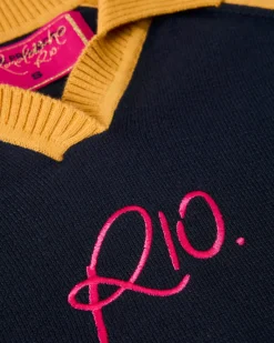 Nude Project R10 Knit Polo Navy Discount