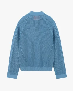 Nude Project Raglan Knit Polo Blue Hot