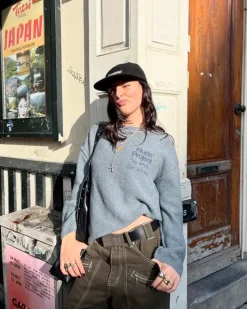 Nude Project Reversed Seams Knit Blue Hot