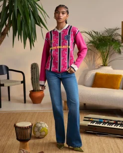 Nude Project Rosel Football Polo Knit Pink Online