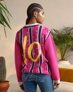 Nude Project Rosel Football Polo Knit Pink Online