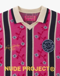 Nude Project Rosel Football Polo Knit Pink Online
