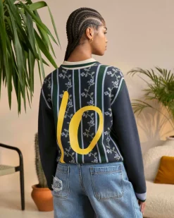 Nude Project Rosel Football Polo Knit Navy Outlet