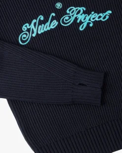 Nude Project Script Knit Sweater Navy Online