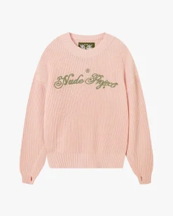 Nude Project Script Knit Sweater Pink Online